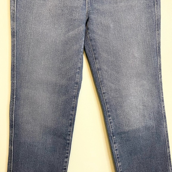 GOOD AMERICAN Blue Raw Distressed Good Curve Straight Leg Denim Jeans Size 6 NWT - Picture 6 of 16